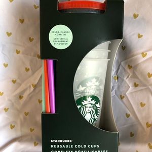 New Starbucks Summer2021 Color Changing Confetti Reusable ColdCups 24oz Set of 5